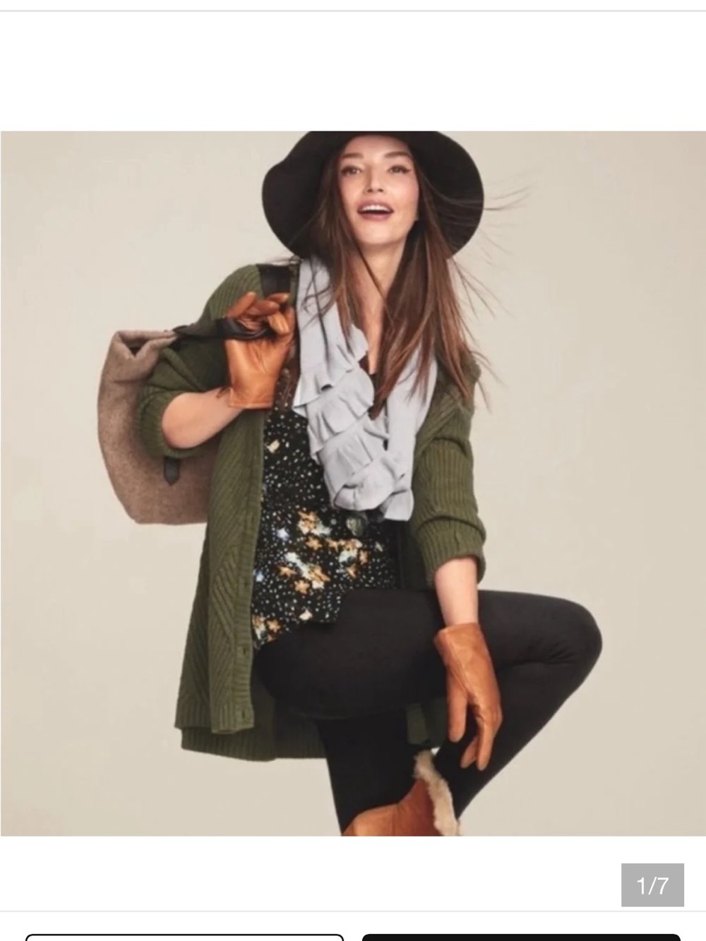 Cabi Aerial Button Cardigan Olive Green Sweater SZ Small 3536